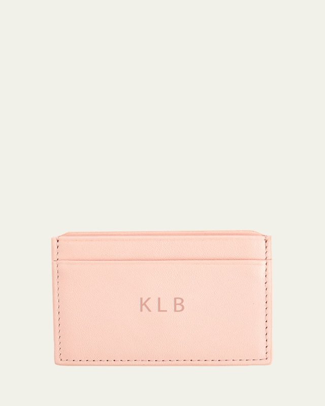 Monogrammed RFID Blocking Leather Card Wallet